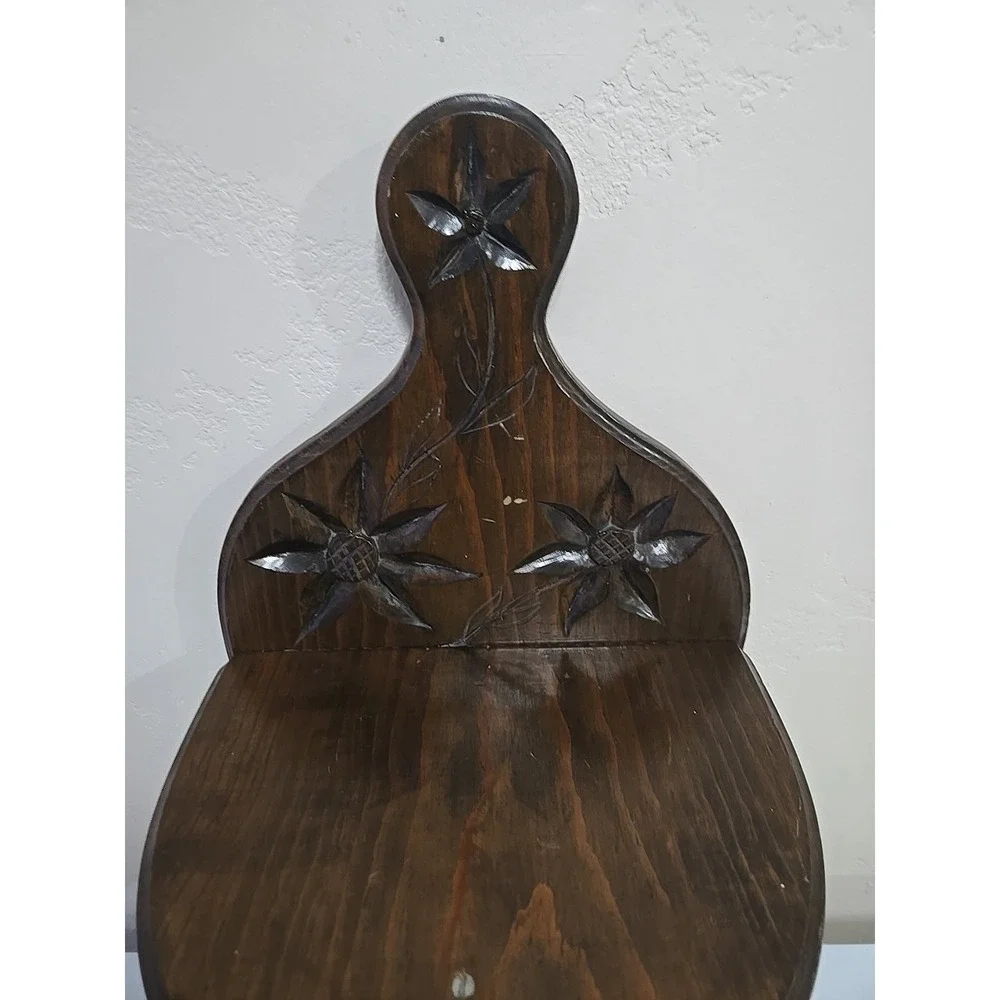Vintage Wood Trinket Curio Wall Shelf Display Large Rustic Home Decor